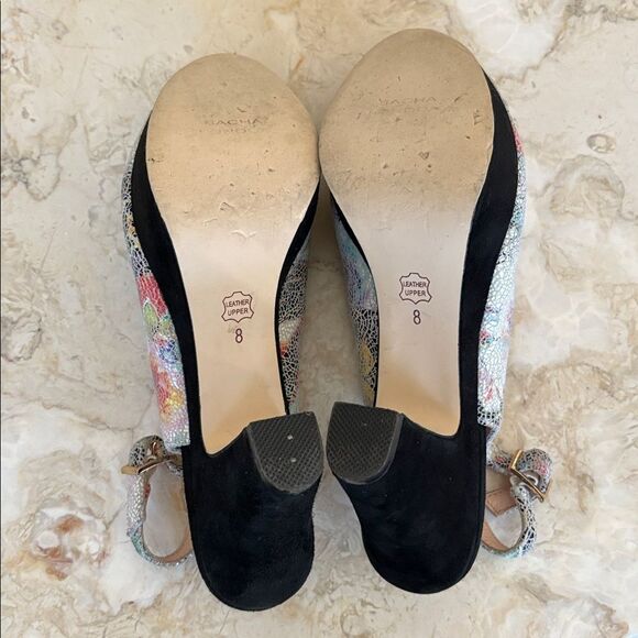 Sacha London Elga Suede Leather Open Toe Slingback Platform Heels - Picture 10 of 11